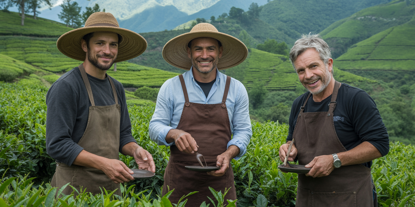 Master tea gardens in process of work